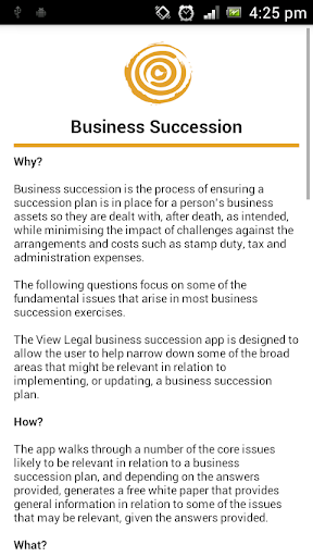 Android application View Legal Business Succession screenshort