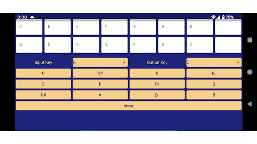 Transpose Music Notes Screen 2