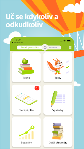 Android application Chemie názvosloví a testy screenshort