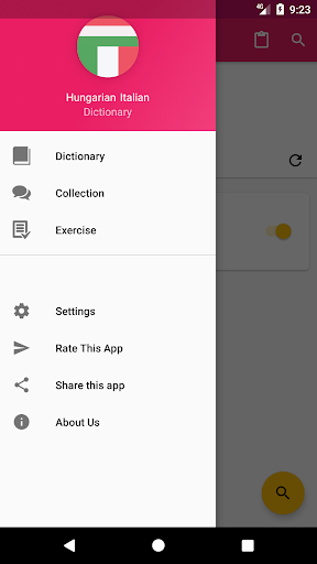 Android application Hungarian Italian Dictionary screenshort