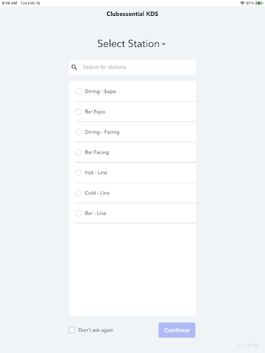 Android application Clubessential KDS screenshort