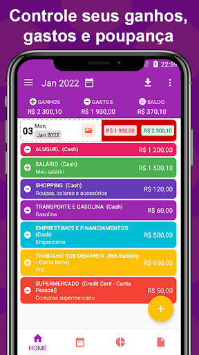 Android application Cofrinho - Controle de Gastos screenshort
