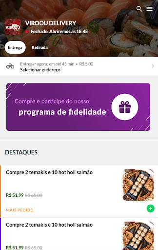 Android application VIROOU DELIVERY screenshort
