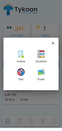 Tykoon - Digital Business Card Screen 2