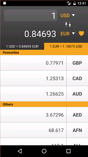 Android application Currency Converter screenshort