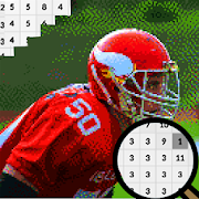 American Football Color By Number-Pixel Art