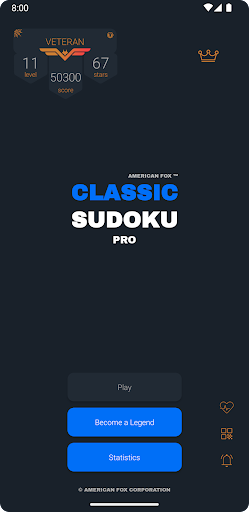Android application Classic Sudoku Pro screenshort