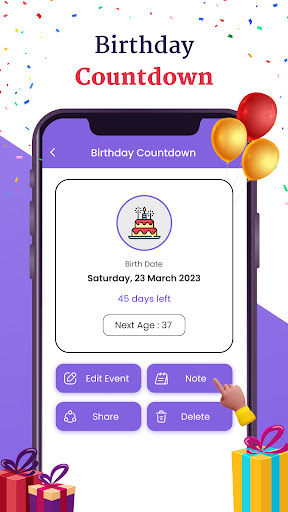 Birthday Calender Screen 3