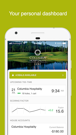 Android application Columbia Hospitality Golf screenshort