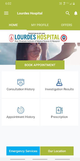 Android application Lourdes Hospital screenshort