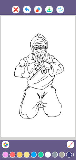 Ninja Coloring Pages Screen 3