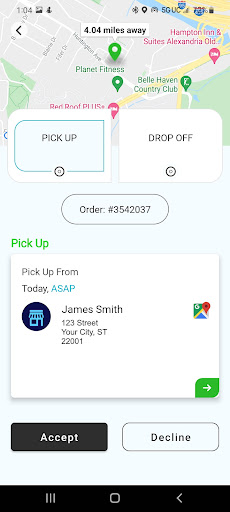 Laundry PickUp Driver Screen 2
