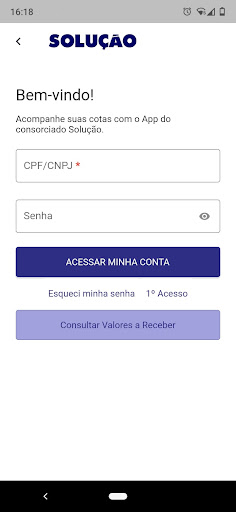 Android application Consórcio Solução screenshort