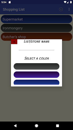 Shopping list Screen 3