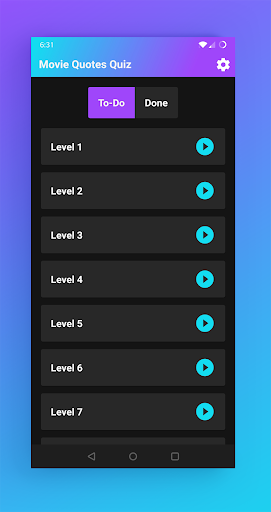 Android application Movie Quotes Quiz (Difficult) screenshort