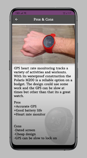 Android application Polar M200 watch guide screenshort
