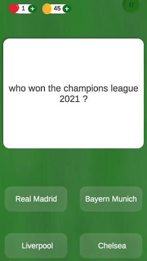 Android application Champion League Quiz screenshort