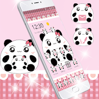 Cute Panda Pink Bowknot Theme