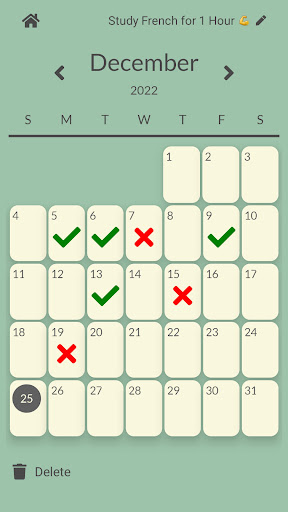 Check Off Calendar - Tracker Screen 3