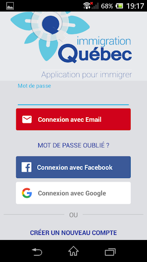 Android application Immigration Quebec screenshort