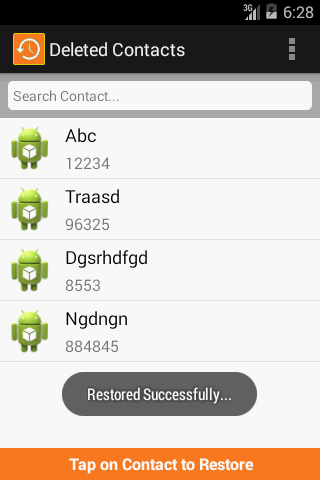 Android application Restore Contacts : Recover Del screenshort