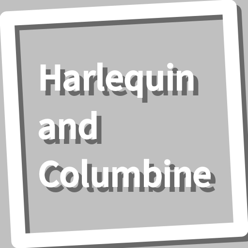 Book, Harlequin and Columbine logo