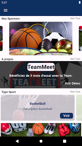 Android application TeamMeet screenshort