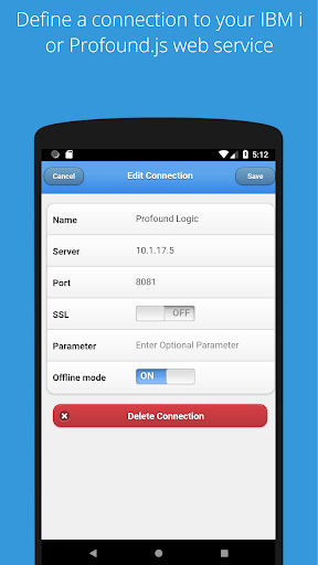 Android application Profound UI Mobile Client screenshort