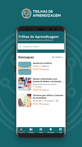 Android application Trilhas de Aprendizagem screenshort