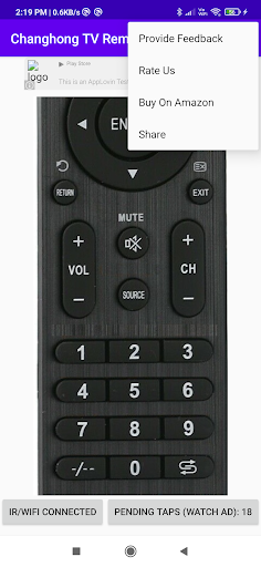 Changhong TV Remote Screen 3