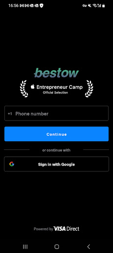 Android application Bestow screenshort