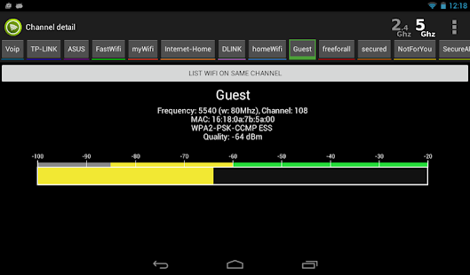 Wifi Analyzer Pro لقطة شاشة