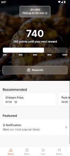 Android application JD's BBQ screenshort
