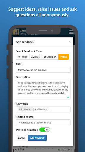 Android application Unitu - The Student Voice App screenshort