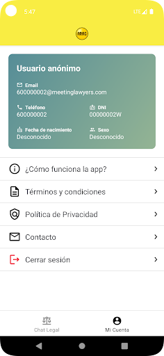 Chat Legal ARAG Screen 2