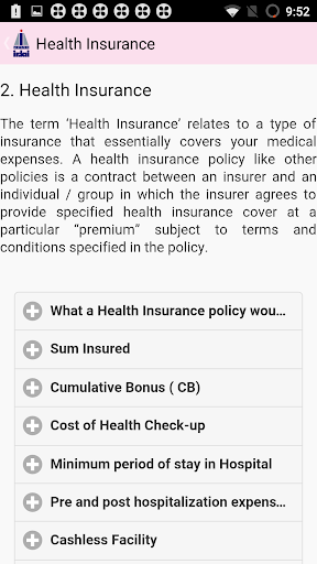 Handbook on Health Insurance Screen 3