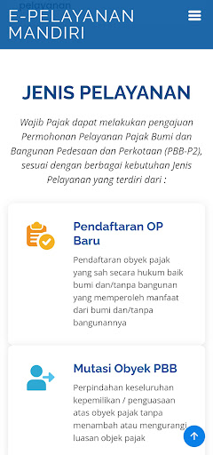 Android application e-Pelayanan Mandiri screenshort