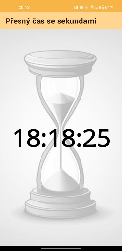 Android application Přesný čas se sekundami screenshort