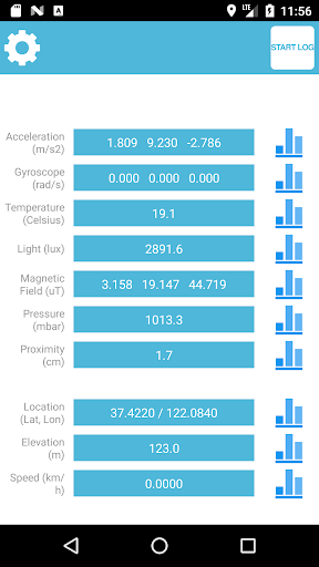 Android application Sensor Tracker (Location, Ambi screenshort