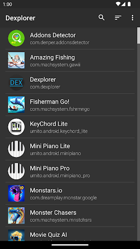Android application Dexplorer screenshort