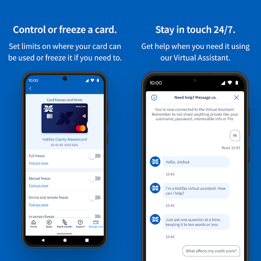 Screenshot of Halifax Mobile Banking