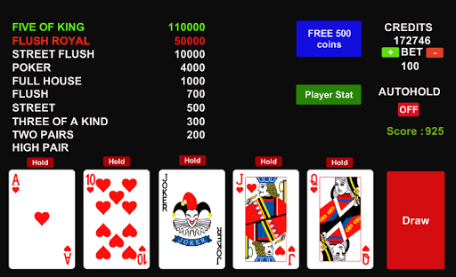 Android application Poker Jolly Card screenshort