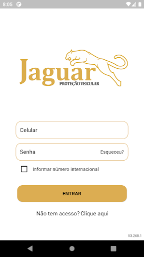 Android application Jaguar Proteção Veicular screenshort
