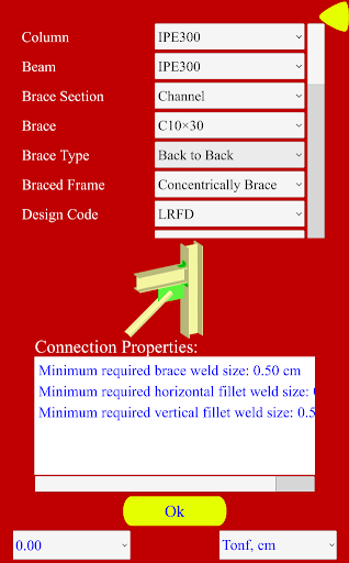 Steel Connection Design Screen 2