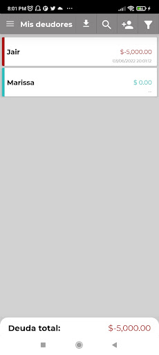Android application Contabilidad TWINS screenshort