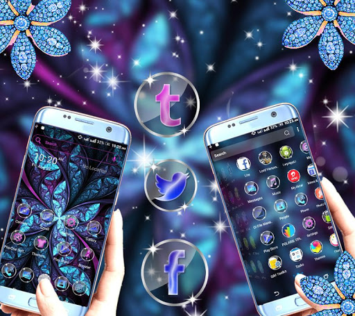 Abstract Neon Flower Launcher Screen 3