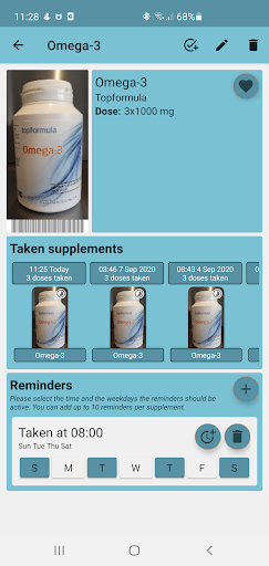 Supplements Tracker Screen 2