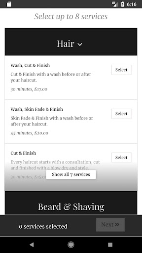 Legion Barbers Screen 2