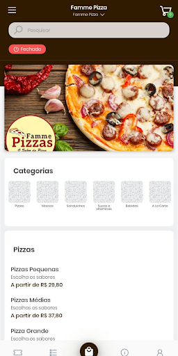 Famme Pizzas Screen 2