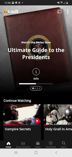 Screenshot of HISTORY Vault
